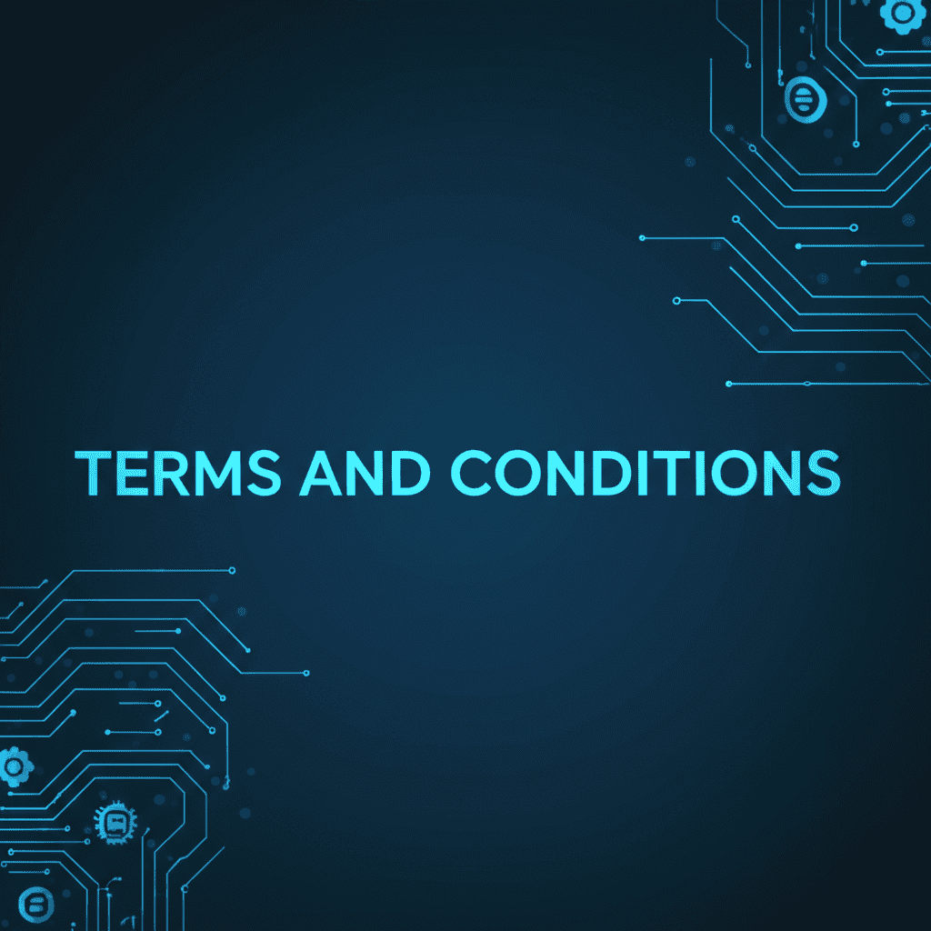 Terms and Conditions document with gears and legal scales, representing agreement and rules for letter box answer services